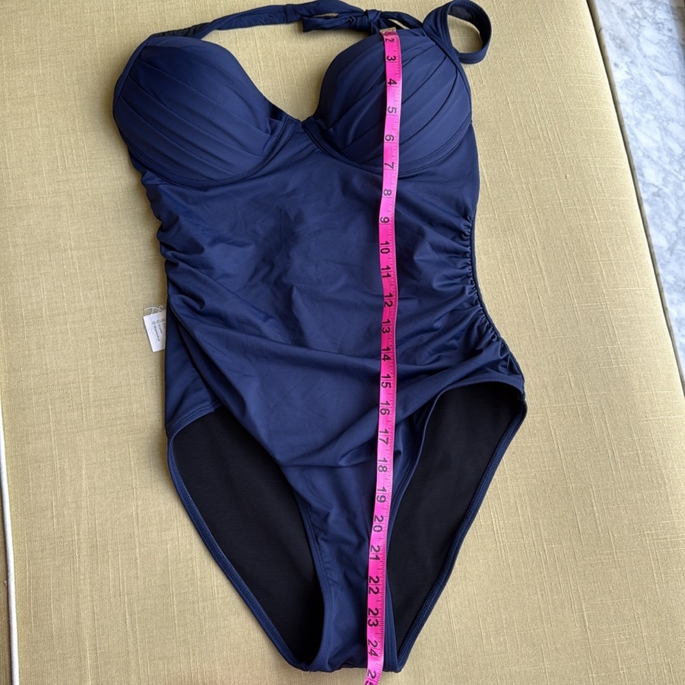 NWT! Cupshe Navy Blue Halter One-Piece Swimsuit - Picture 6 of 6